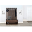 Pemberly Row Brown Finish Wood Transitional Hall Tree with Bench