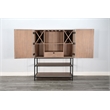 Pemberly Row Wood Mid-Century Violet Natural Wine Bar Cabinet