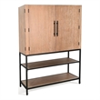 Pemberly Row Wood Mid-Century Violet Natural Wine Bar Cabinet