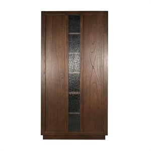 Pemberly Row Brown Contemporary Wood Sliding Door Storage Cabinet
