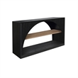 Pemberly Row Modern Wood Sofa Table with Arched Open Shelf Design