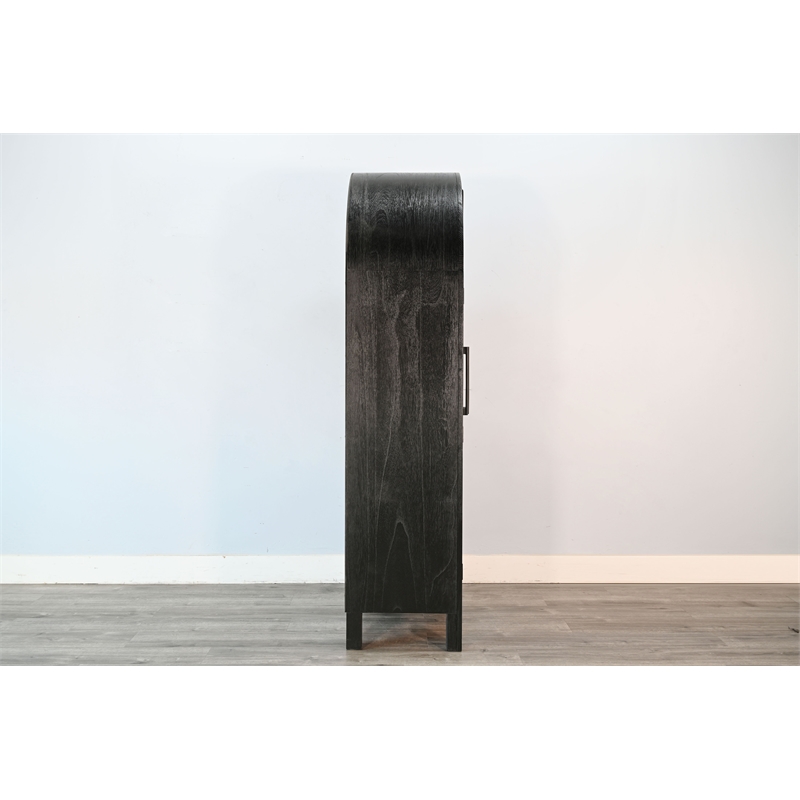 Pemberley Row Wood Black Storage Cabinet Arch Unassembled
