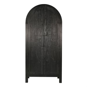 Pemberley Row Wood Black Storage Cabinet Arch Unassembled