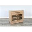 Pemberly Row Contemporary Wood 2 Door Natural Finish Glass Cabinet
