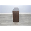 Pemberly Row Mid-Century 76-Inch Wide TV Stand with Glass Cabinet Doors