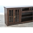 Pemberly Row 98-Inch Wide TV Stand with Glass Cabinet Doors and Open Shelving