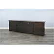 Pemberly Row 98-Inch Wide TV Stand with Glass Cabinet Doors and Open Shelving