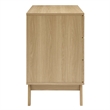 Pemberly Row Set of 2 Rattan MDF and Particleboard Nightstand and Dresser in Oak