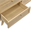 Pemberly Row Set of 2 Rattan MDF and Particleboard Nightstand and Dresser in Oak