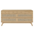 Pemberly Row Set of 2 Rattan MDF and Particleboard Dresser and Chest in Oak