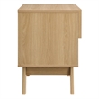 Pemberly Row Set of 2 Rattan MDF and Particleboard Nightstand and Chest in Oak