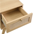 Pemberly Row Set of 2 Rattan MDF and Particleboard Nightstand and Chest in Oak