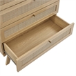 Pemberly Row Set of 2 Rattan MDF and Particleboard Nightstand and Chest in Oak