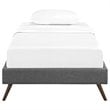 Pemberly Row Set of 2 Twin Bed Frame in Gray and Nightstand in Walnut/White