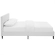 Pemberly Row Set of 2 Modern Full Bed in White and Nightstand in Walnut/White
