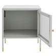 Pemberly Row Set of 2 Metal Nightstands with Adjustable Foot Pads in Light Gray