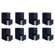Pemberly Row Set of 8 3-Drawer Metal Organizer File Cabinet in Navy