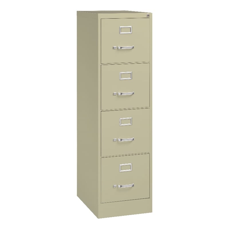 Pemberly Row Set of 6 4-Drawer Letter Width Vertical File Cabinet in Putty/Beige