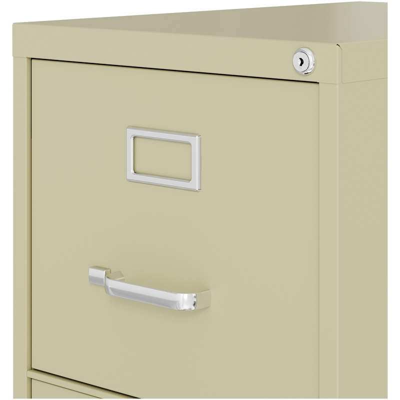 Pemberly Row Set of 3 4-Drawer Letter Width Vertical File Cabinet in Putty/Beige