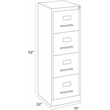 Pemberly Row Set of 3 4-Drawer Letter Width Vertical File Cabinet in Putty/Beige