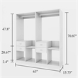 Pemberly Row White Walk-in Wood Closet with 4 Drawers and Shelves