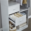 Pemberly Row White Walk-in Wood Closet with 4 Drawers and Shelves
