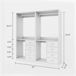 Pemberly Row Walk-in Clothes Storage Closet with 8 Drawers and Shelves