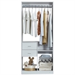 Pemberly Row White Wood Wardrobe Closet Organizer with Drawers