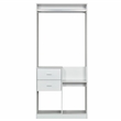 Pemberly Row White Wood Wardrobe Closet Organizer with Drawers