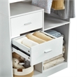 Pemberly Row White Wood Wardrobe Closet Organizer with Drawers