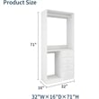 Pemberly Row White Closet Organizer Clothes System with 4 drawers Wall Mounted