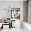 Pemberly Row White Closet Organizer Clothes System with 4 drawers Wall Mounted