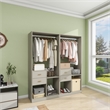 Pemberly Row Gray Wood Built-in Storage Closet with 4 Drawers and Shelves