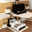 Pemberly Row Wood Cabinet Murphy Bed Storage Space Drawer for Guest Room Black