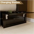Pemberly Row Wood Cabinet Murphy Bed Storage Space Drawer for Guest Room Black