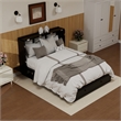 Pemberly Row Wood Cabinet Murphy Bed Storage Space Drawer for Guest Room Black