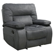 Pemberly Row Contemporary Polyester Manual Glider Recliner in Gray