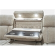 Pemberly Row Contemporary Fabric Power Console Sofa in Fossil Beige