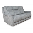 Pemberly Row Contemporary Fabric Power Zero Gravity Sofa in Hudson Gray