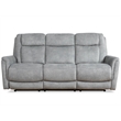 Pemberly Row Contemporary Fabric Power Zero Gravity Sofa in Hudson Gray