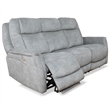 Pemberly Row Contemporary Fabric Power Zero Gravity Sofa in Hudson Gray