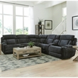 Pemberly Row Contemporary Fabric Reclining Sectional in Charcoal