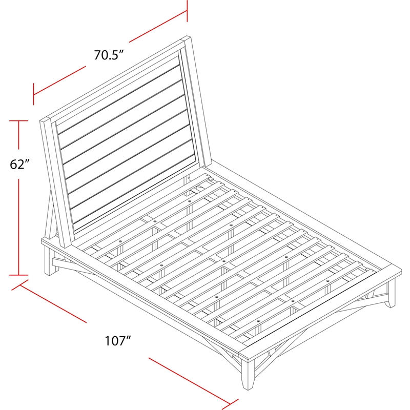 Pemberly Row Traditional Wood Queen Platform Bed in White Finish