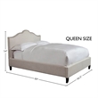 Pemberley Row Upholstered Beige Queen Bed Rectangular Nailhead Trim 66.5