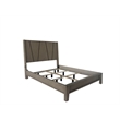 Pemberly Row Contemporary Wood Queen Panel Bed in Moonstone Gray