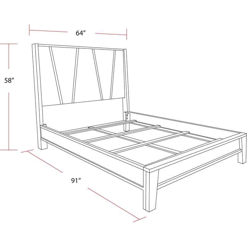 Pemberly Row Contemporary Wood Queen Panel Bed in Moonstone Gray