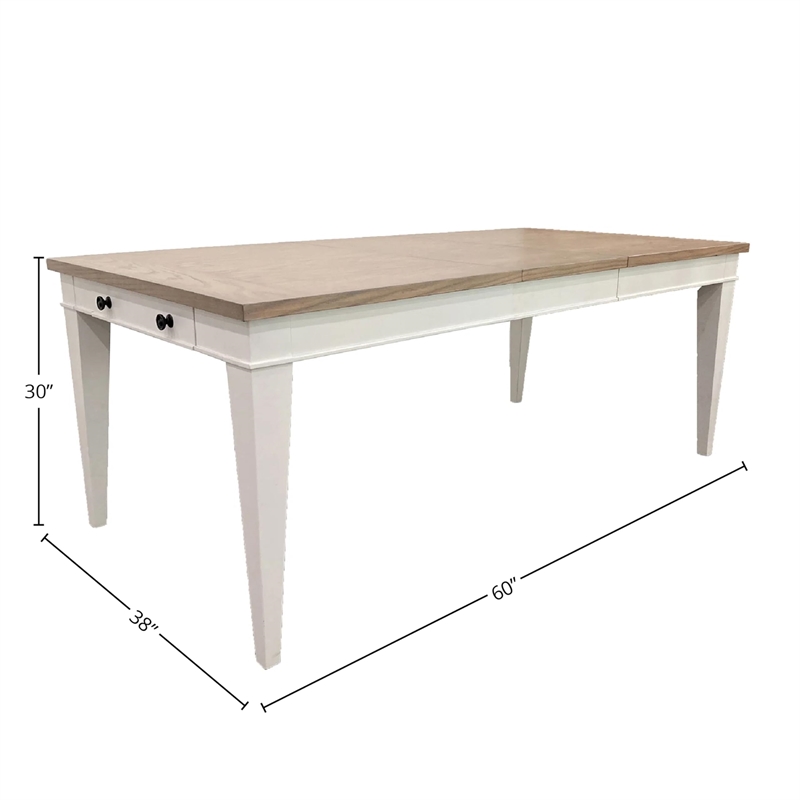 Pemberly Row Contemporary 7 Piece Wood Table & Dining Chairs in White