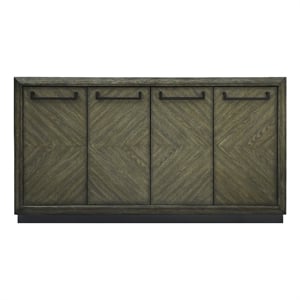 Pemberly Row Contemporary Engineered Wood Dining Sideboard in Brown
