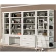 Pemberly Row Contemporary Engineered Wood 9 Piece Library Wall in White