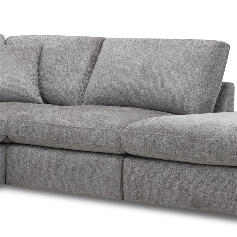 Pemberly Row Contemporary Burmese Nature 5 Piece Modular Sectional